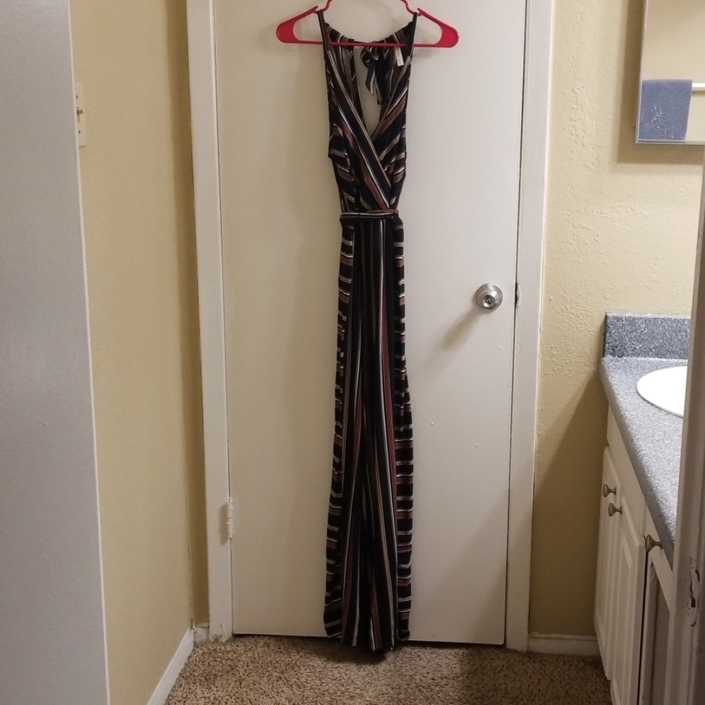 Long Stripped Romper Dress SizeM